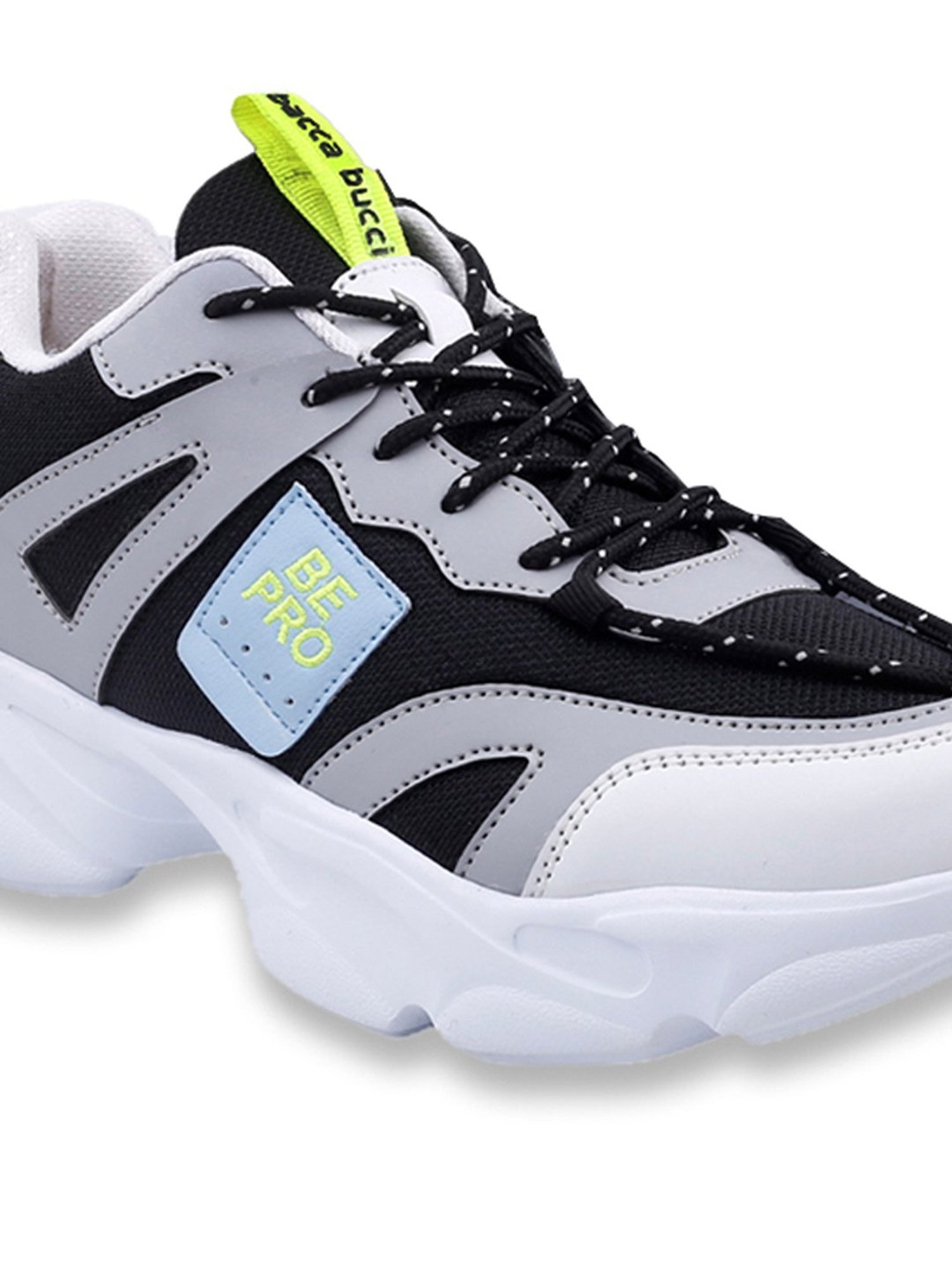 Bacca Bucci Men's Super Black & White Casual Sneakers