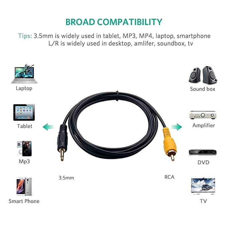 2Male to 2Male RCA Audio Cable 15Feet 10Pack