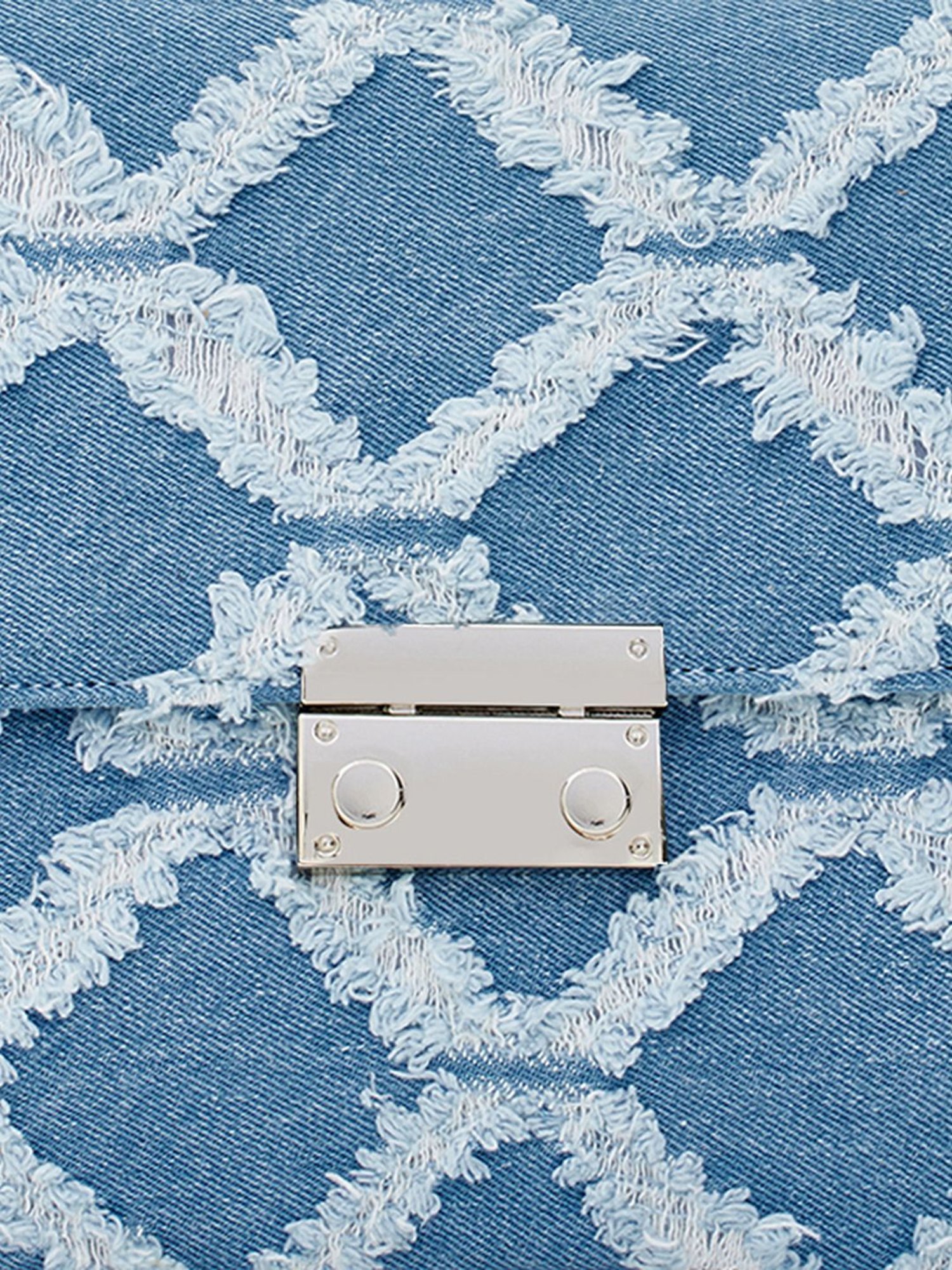 Miraggio Kristen Light Denim Medium Textured Shoulder Bag