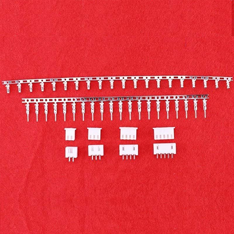 560Pcs 2.54mm 2/3/4/5 Pin Housing and Male/Female Pin Head Connector Adapter Plug Set Perfectly Compatible with JST-XHP