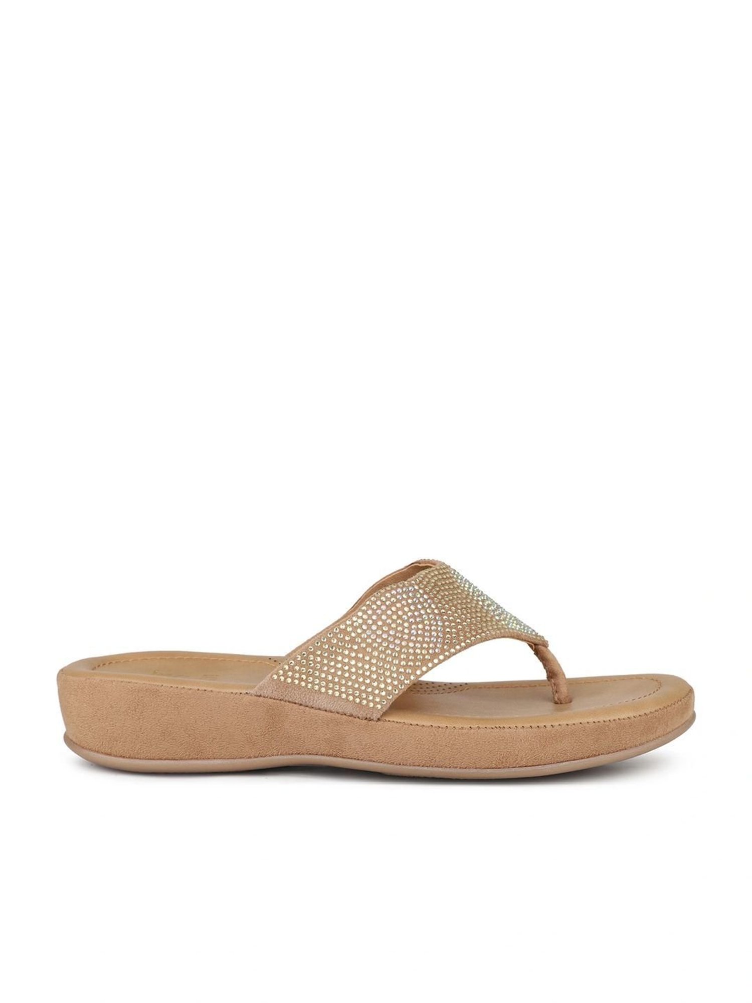Inc.5 Women's Beige Thong Wedges