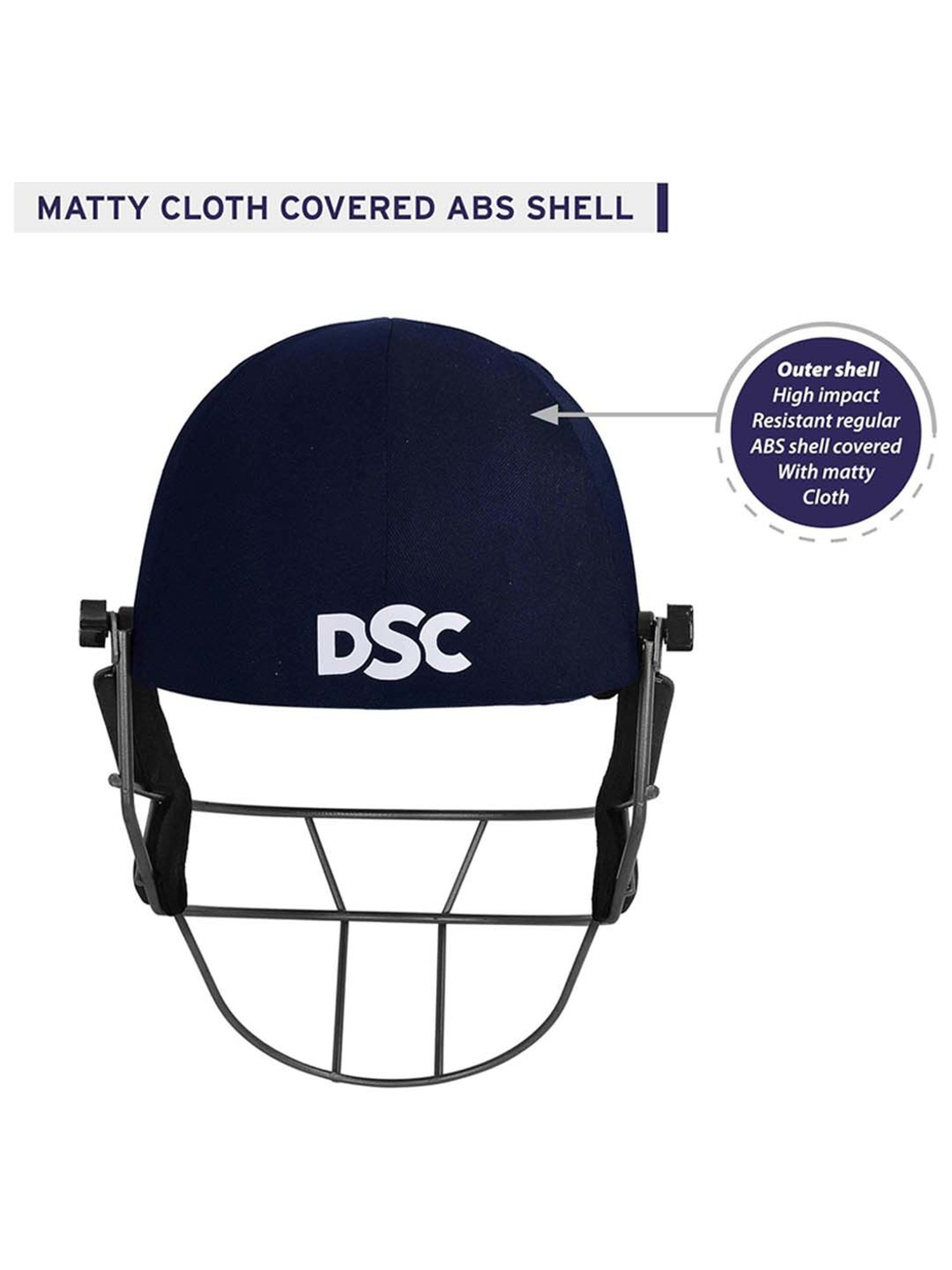 DSC Fort 44 LITE Titanium Cricket Helmet Adjustable Back Support Strap Size - L