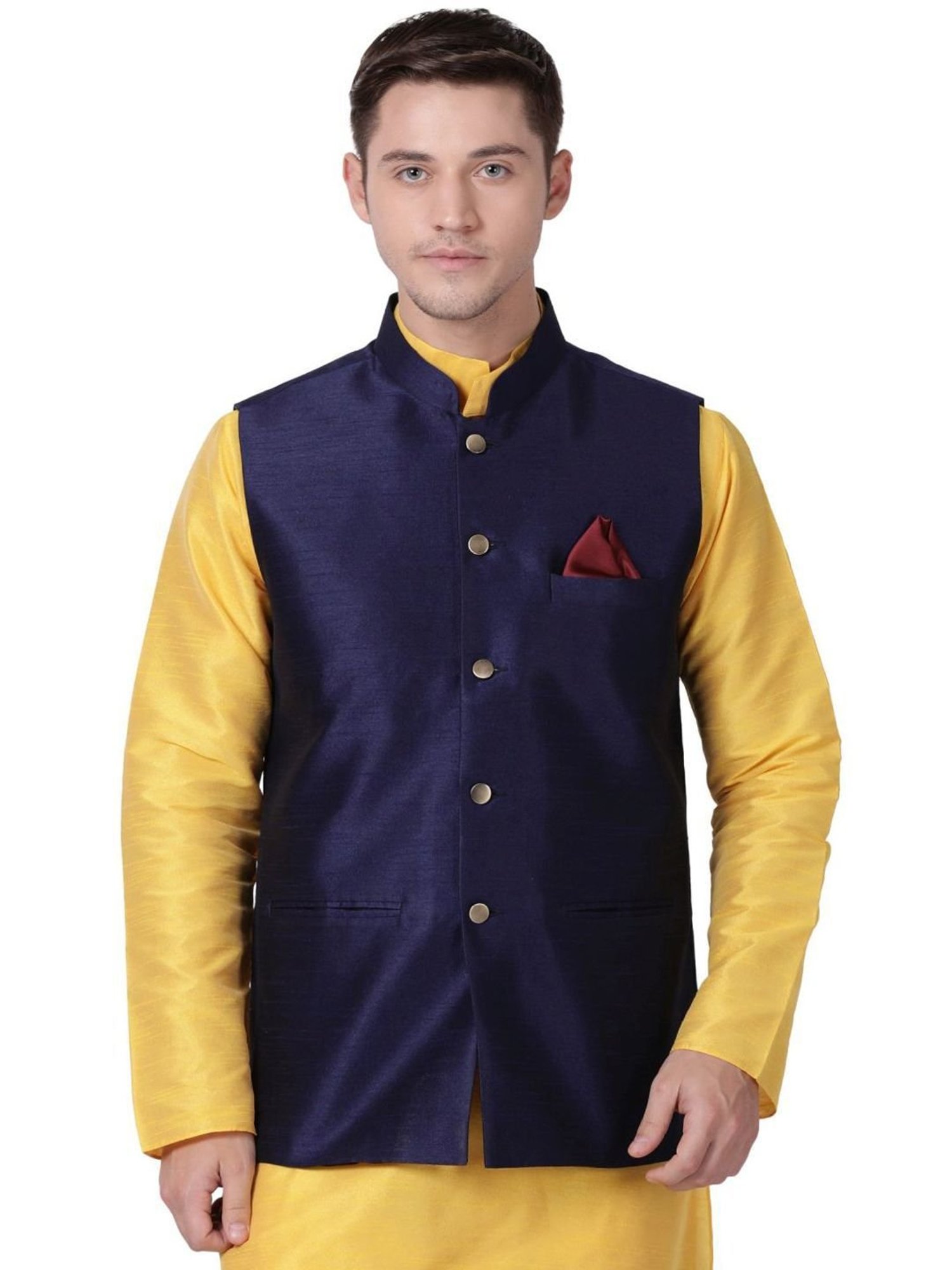 Fabindia Multicolor Regular Fit Printed Cotton Nehru Jacket