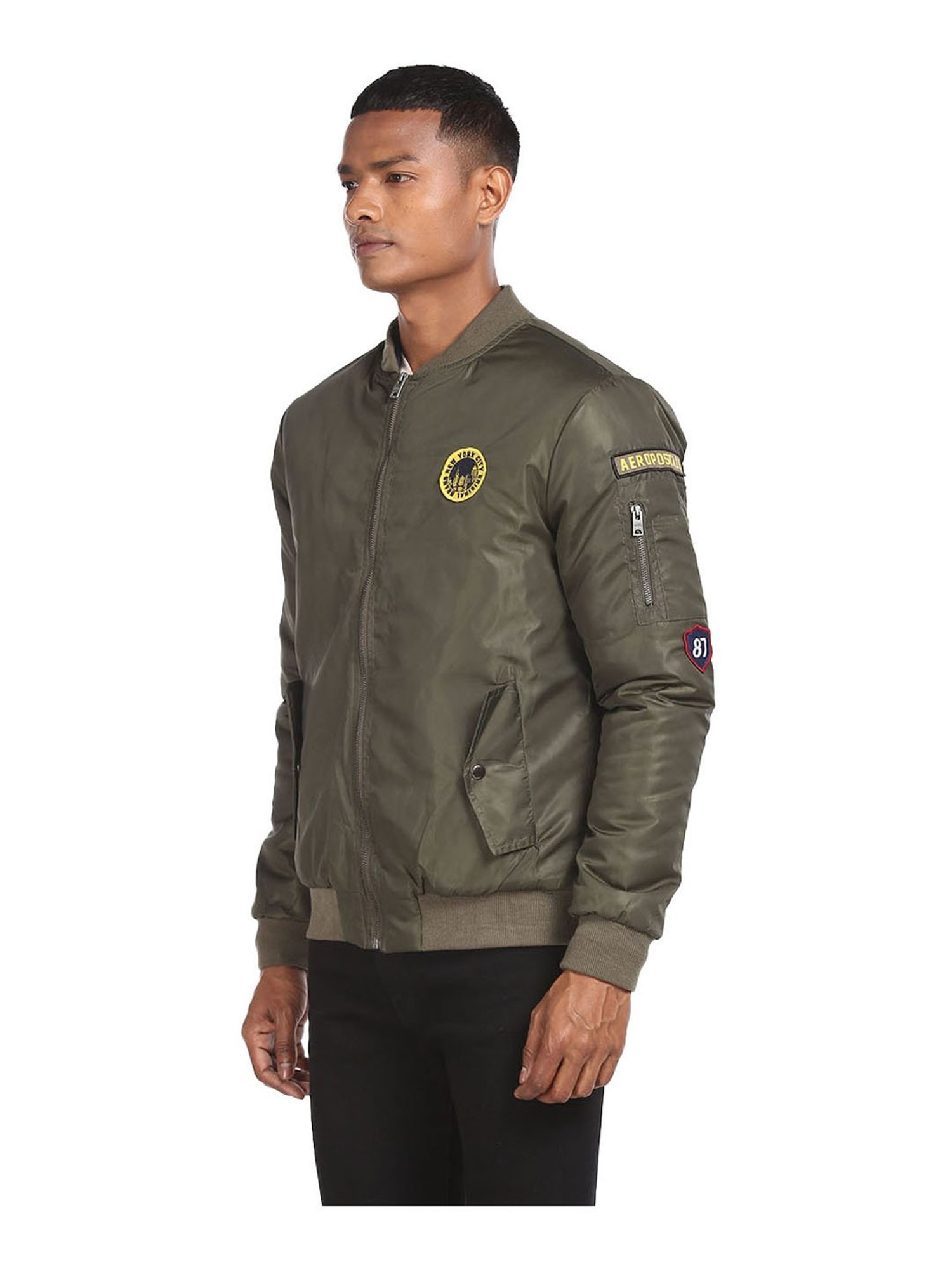 Aeropostale Olive Regular Fit Bomber Jacket
