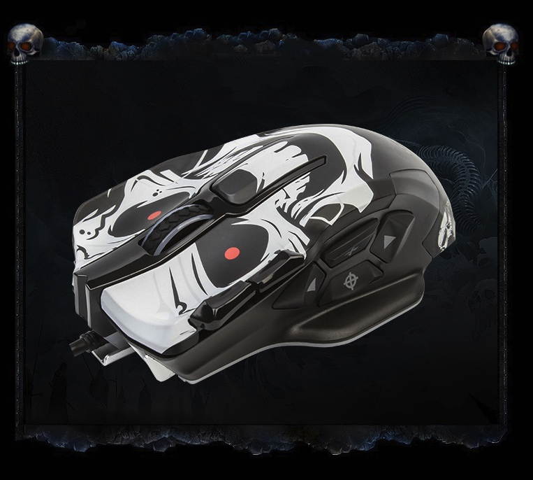 AULA Death Coil  Ergonomic Design, Cool Exterior Wired 8200DPI 10-button 7 Breathing Backlit Light Gaming Mouse For Office And Game, High Compatability - Red