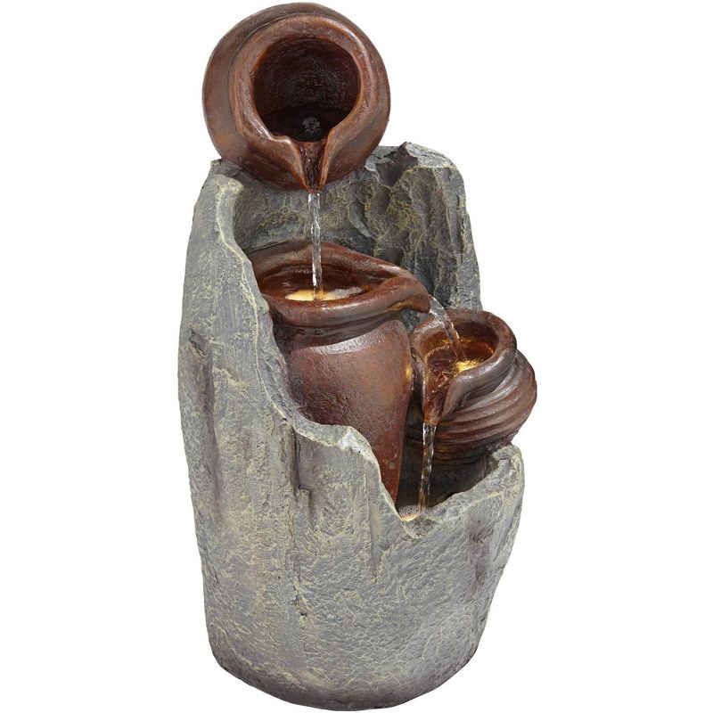 Chatsworth Two Tier Solar On Demand Fountain with Weathered Stone - Smart Solar