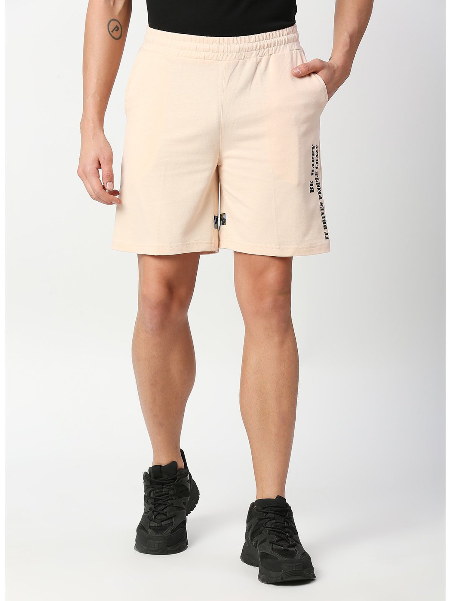 Fitz Peach Slim Fit Printed Shorts