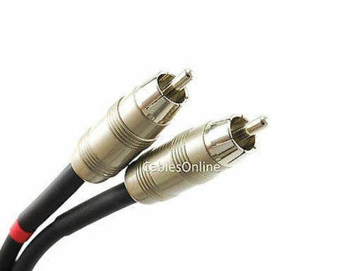 6ft Kirlin Dual 1/4" TS Mono Male Plug to 2-RCA Plug Male Black Audio Cable