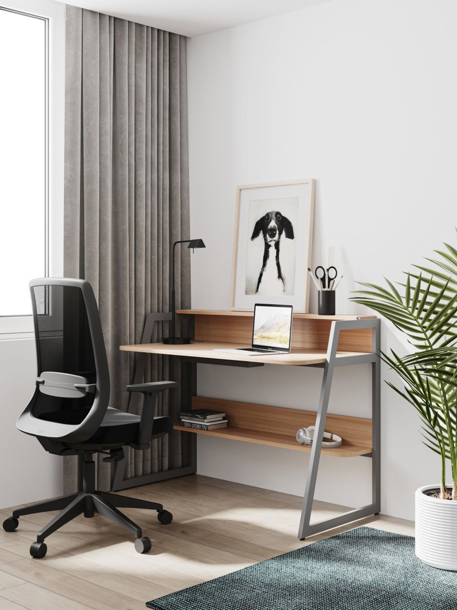 HNI India Fluence Black PU Foam Lumbar Support Office Desk Chair