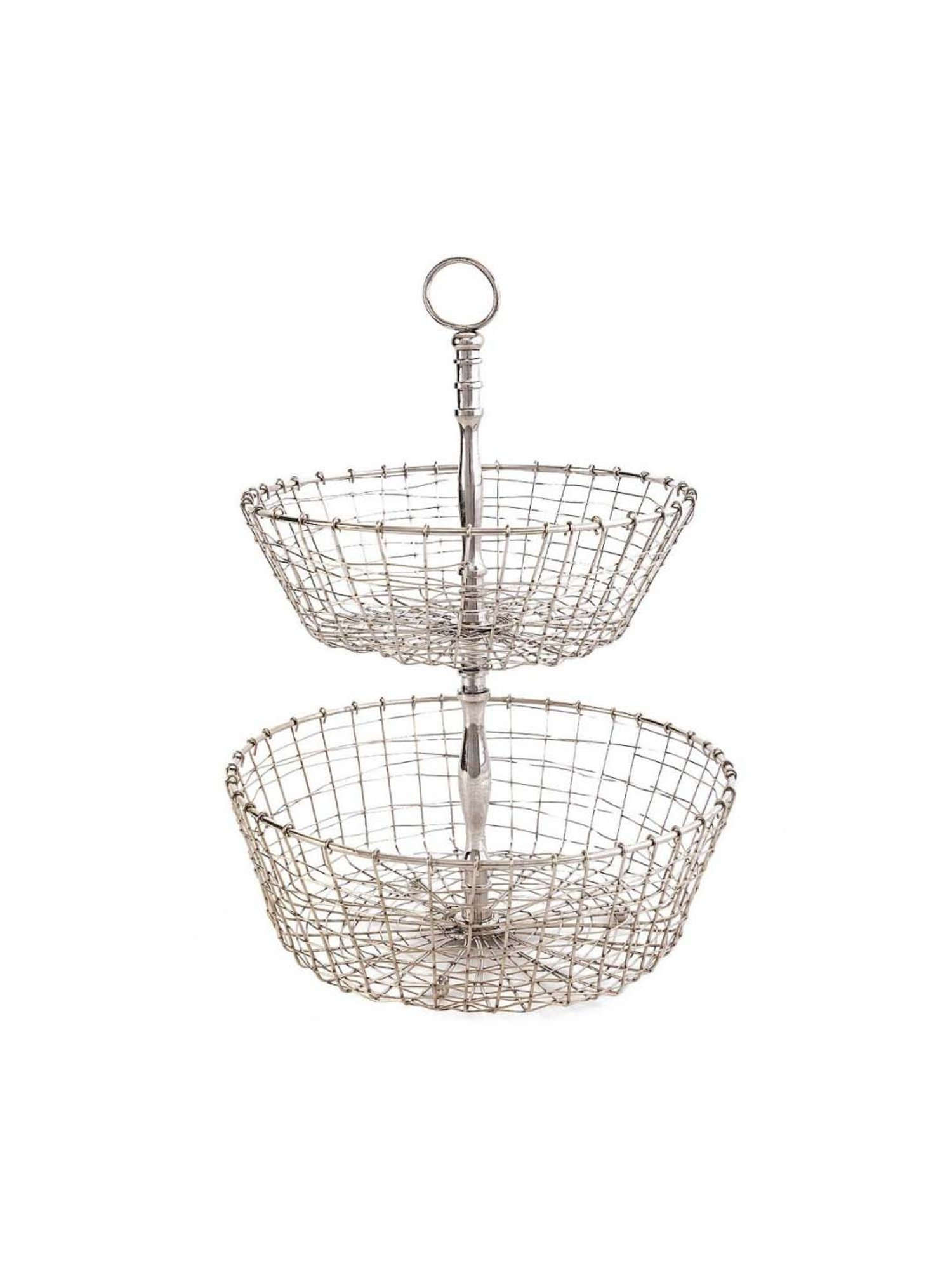 Home4U Silver Stainless Steel Fruit Basket - Set of 1
