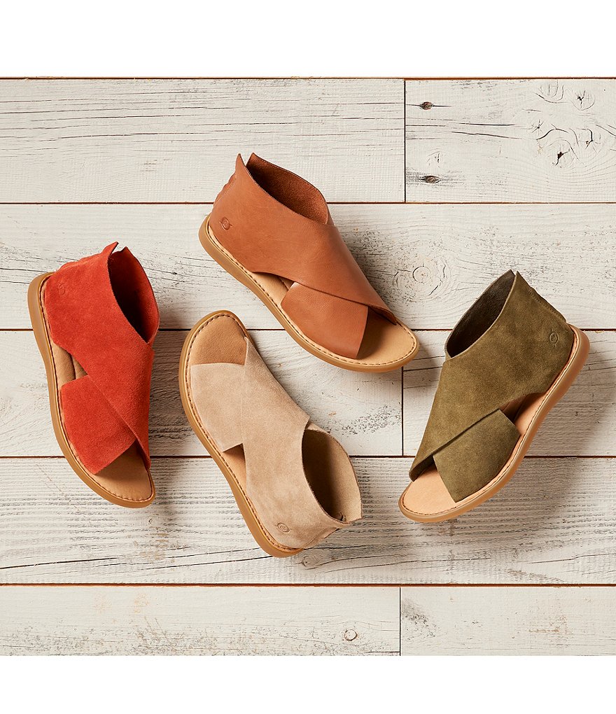 Born Iwa Criss Cross Banded Suede Sandals