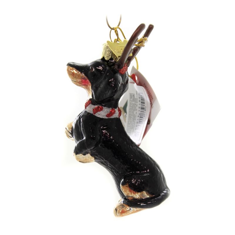 Noble Gems 3.5" Dachshund With  Antlers Ornament Holiday  -  Tree Ornaments