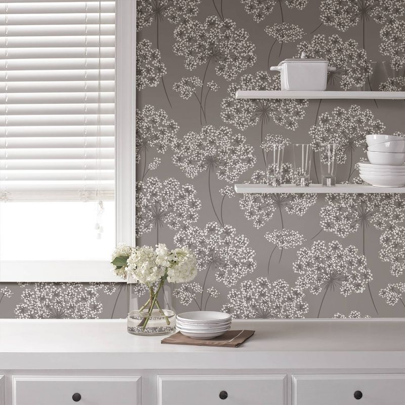 NuWallpaper Angelica Peel & Stick Wallpaper Gray