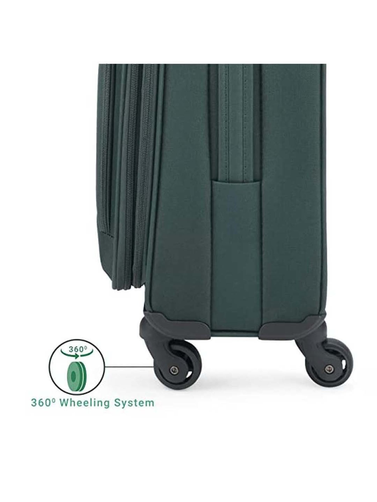 Aristocrat Commander Forest Green Solid Soft Medium Trolley Bag - 31 cm