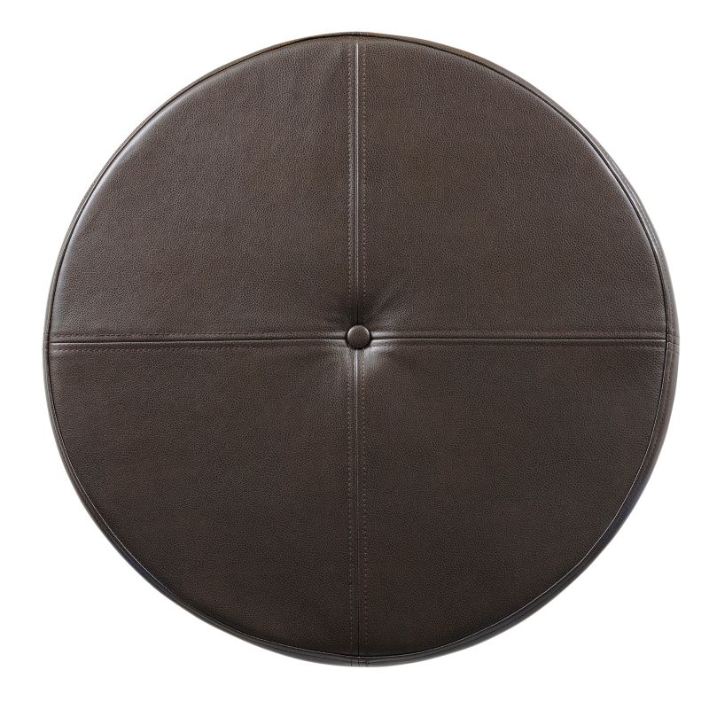 Large Faux Leather Storage Bench Chocolate Brown - HomePop