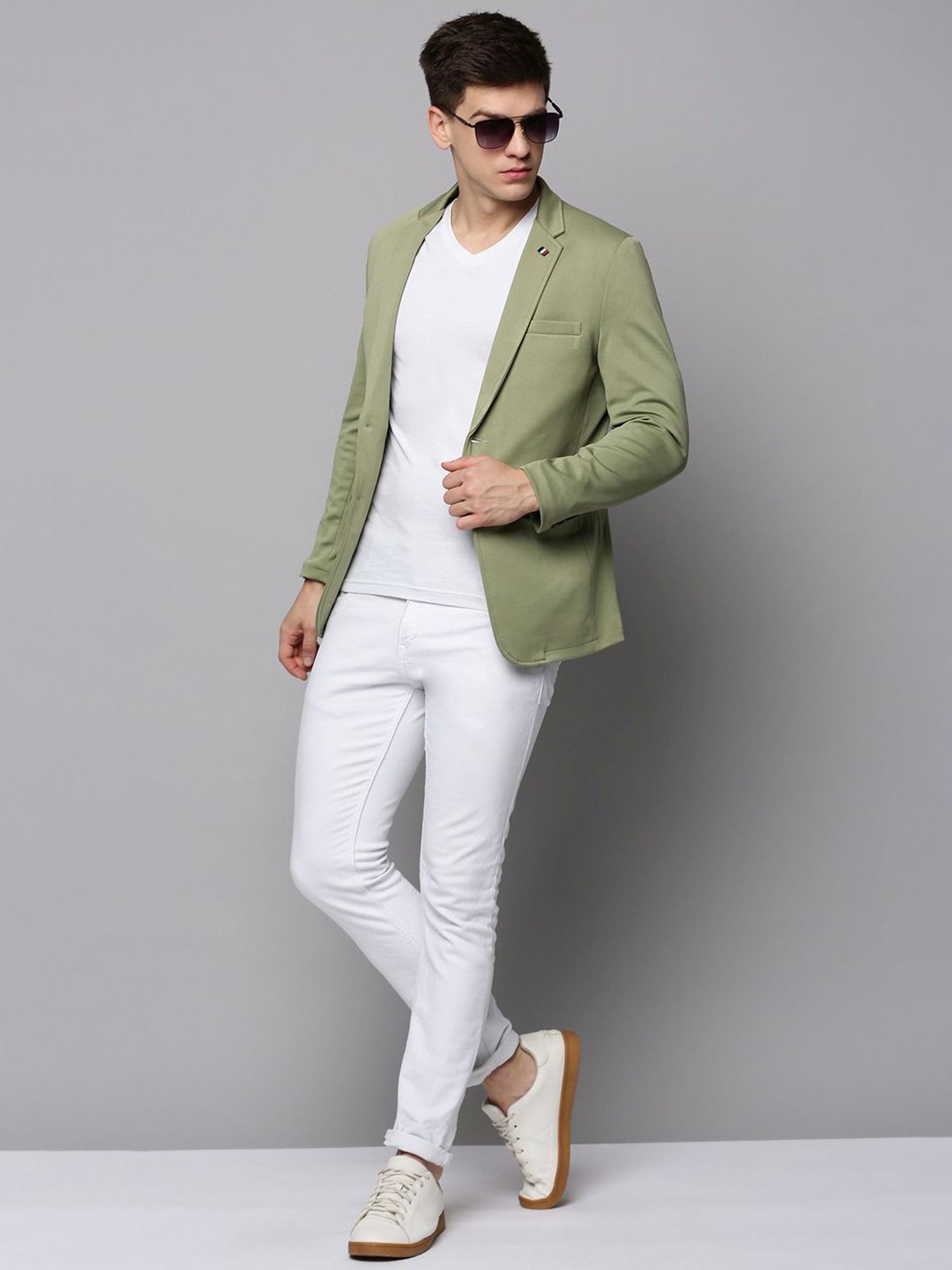 Louis Philippe Light Blue Regular Fit Blazer