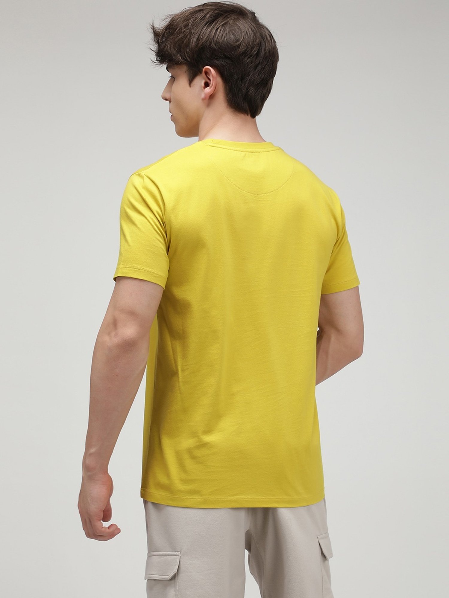 Sporto Sunlight Yellow Slim Fit T-Shirt