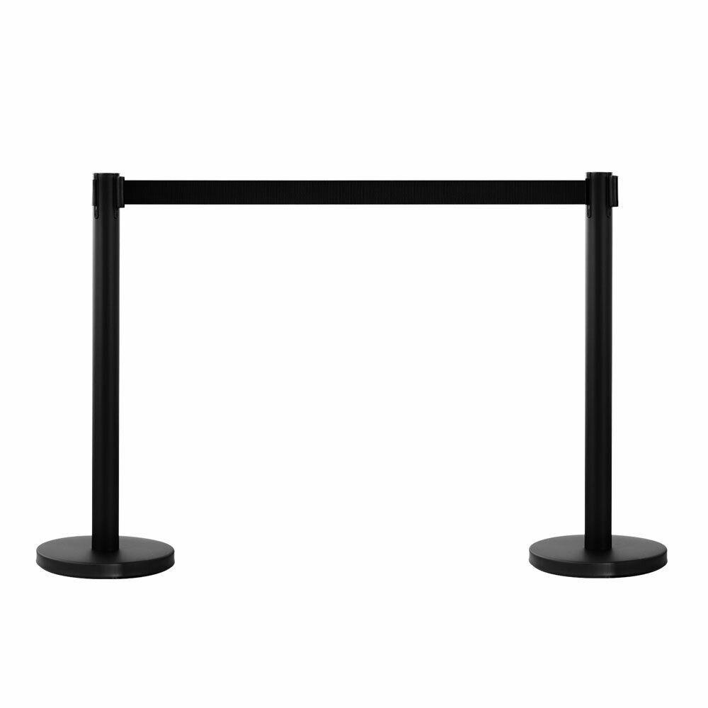 Hot 2/4/6 PCS Stanchion Posts Queue Pole Black Belt Crowd Control Barrier Ropes