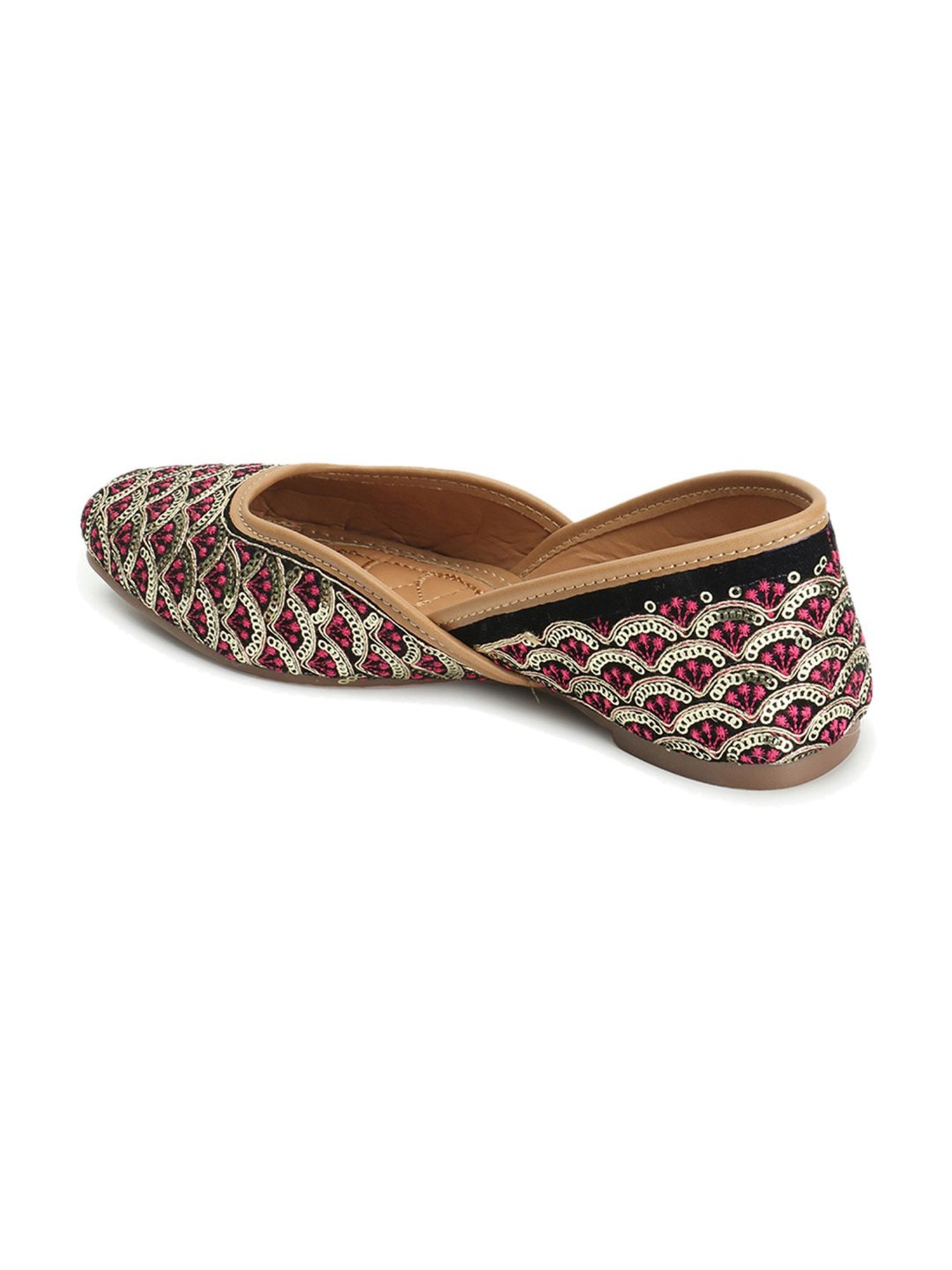 Iconics Women's Pink Ethnic Juttis