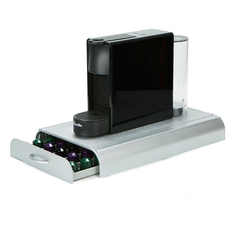MIND READER Single Drawer Coffee Pod Holder [50 Capacity] (SILVER)