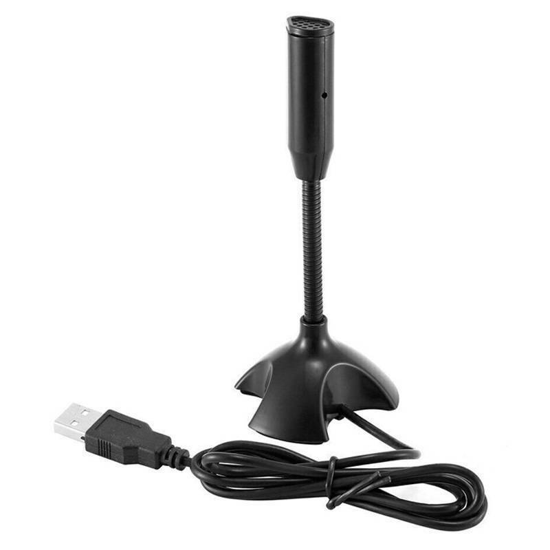 USB Wired Office Home Conference Microphone Mic for PC Desktop Notebook Laptop Computer Microphone Plug and Play (Black)
