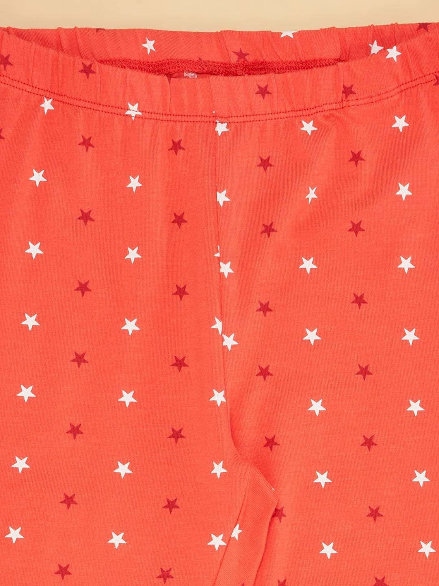 YU by Pantaloons Girls Orange & Black Cotton Printed Leggings (Pack of 2)