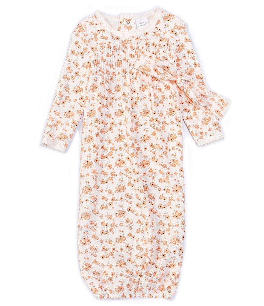 Hudson Baby Infant Girl Fleece Long-Sleeve Gowns 3pk, Navy Rose, 0-6 Months