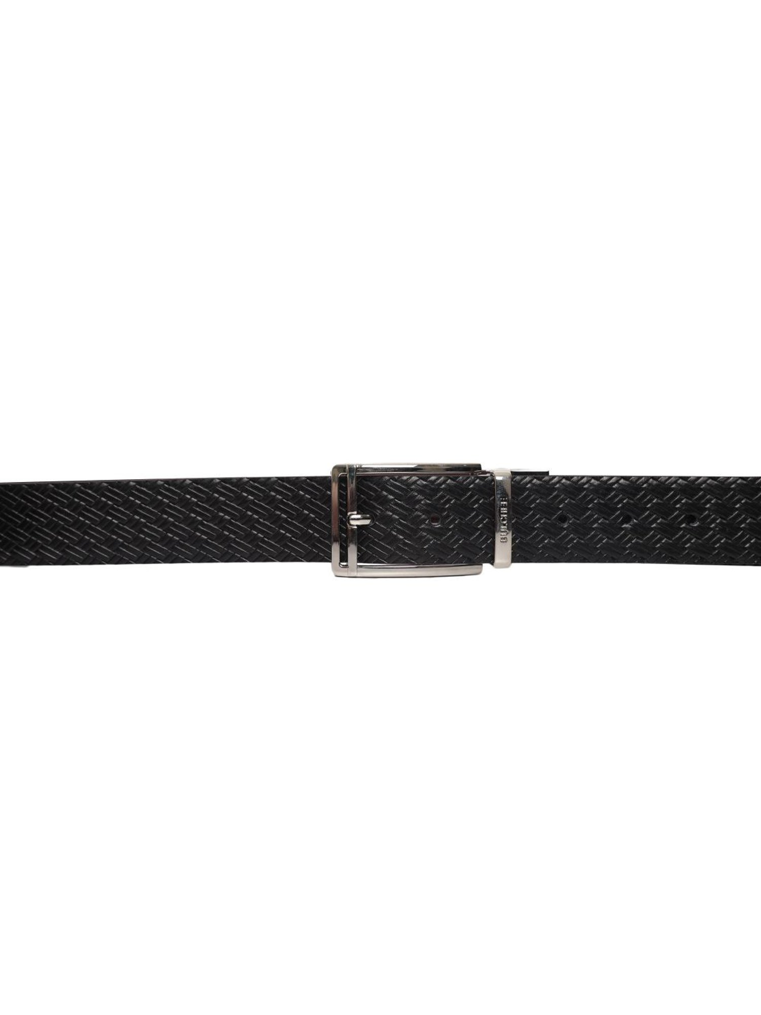 Bulchee Black & Maroon Leather Textured Reversible Belt