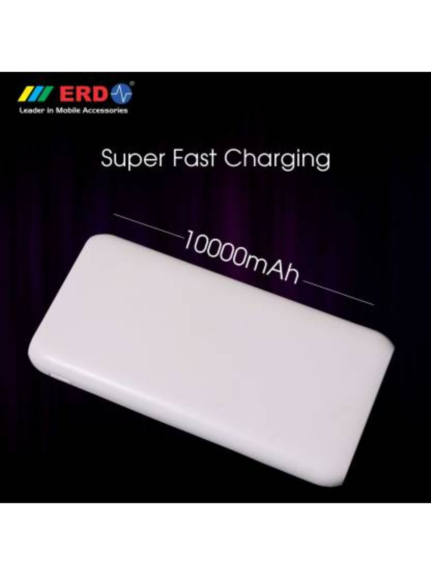 ERD 10000 mAh Power Bank (Fast Charging) - (White)