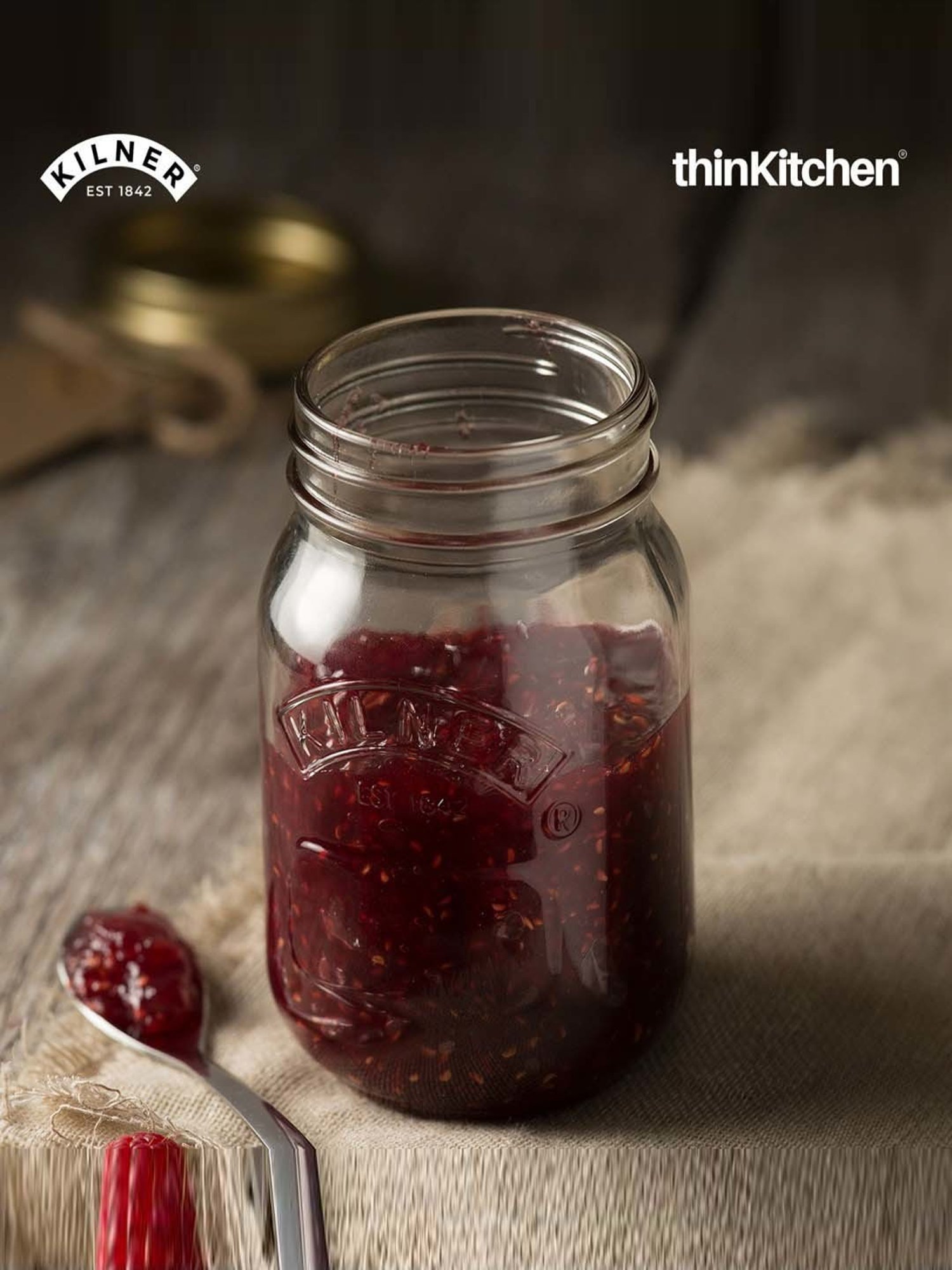 Kilner Transparent Glass Preserve Jars (1 L) - Set of 3