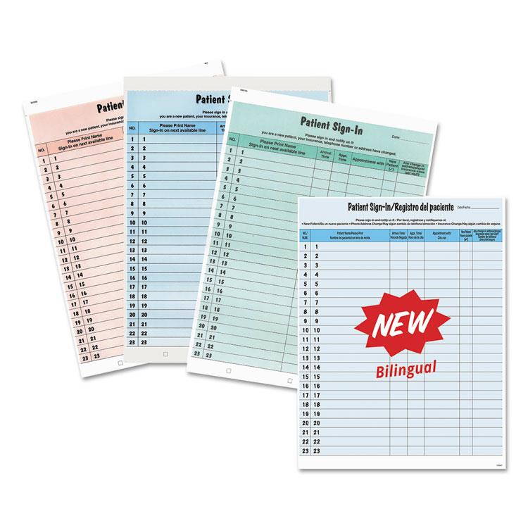 Tabbies Patient Sign-in Label Forms - Letter - 8 1/2" x 11" Sheet Size - Blue Sheet(s) - 125 / Pack