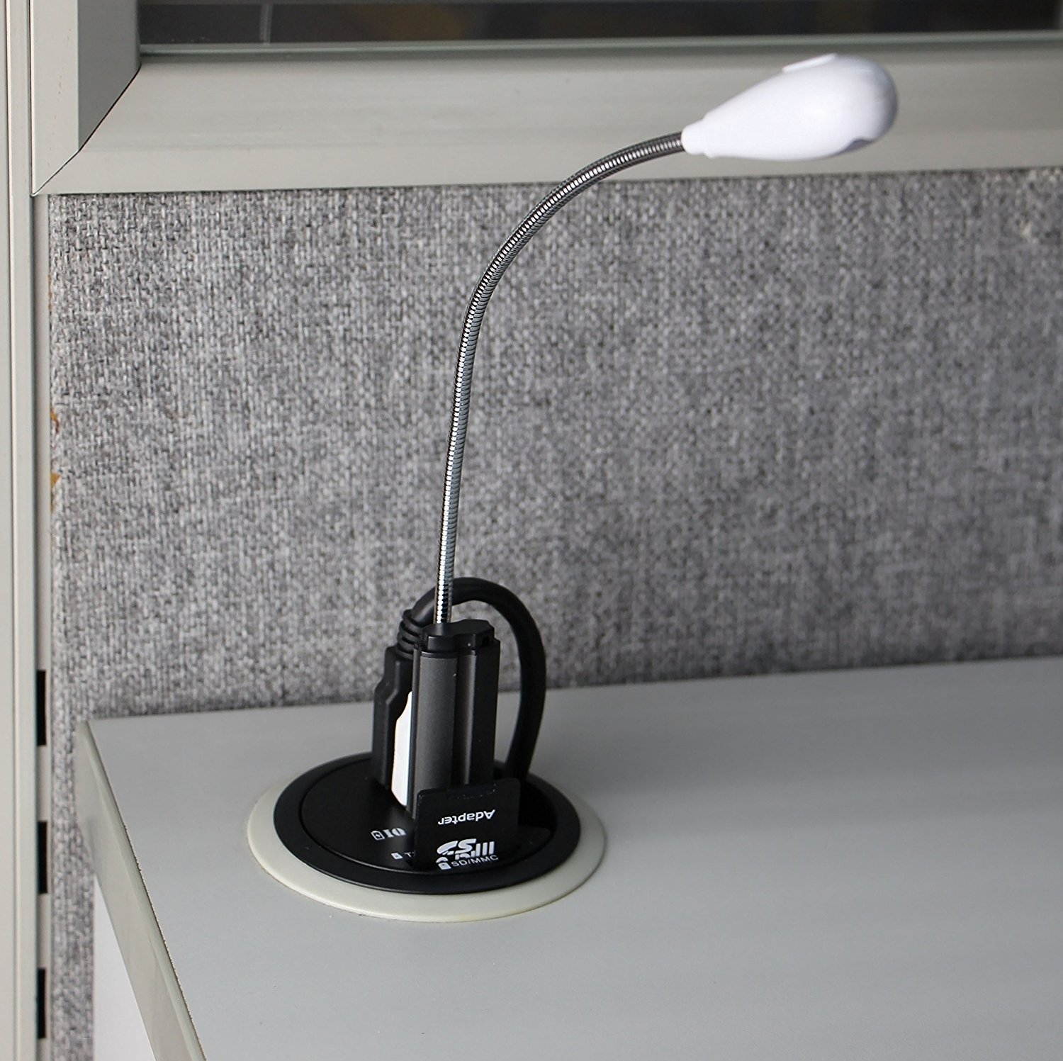 SEDNA - 2.5" Grommet Hole - In Desk - USB 3.1 Gen I 3 Port Hub/ BC 1.2 USB Charger with SD Card Reader