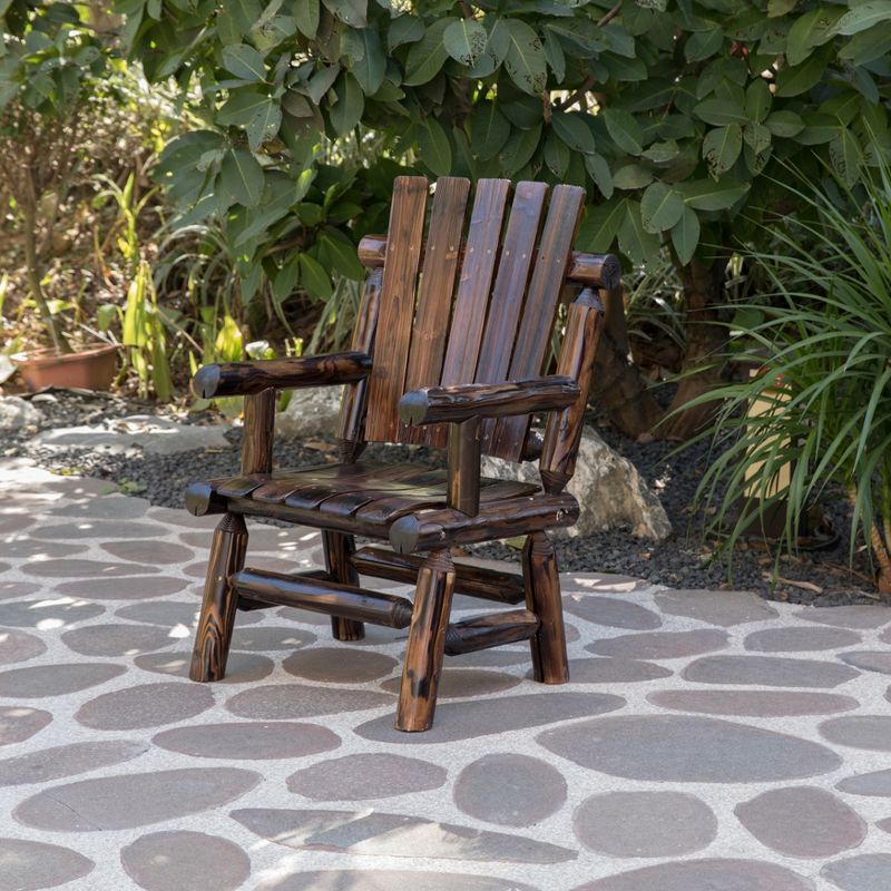 Wood Outdoor Bench in Natural Brown-Pemberly Row