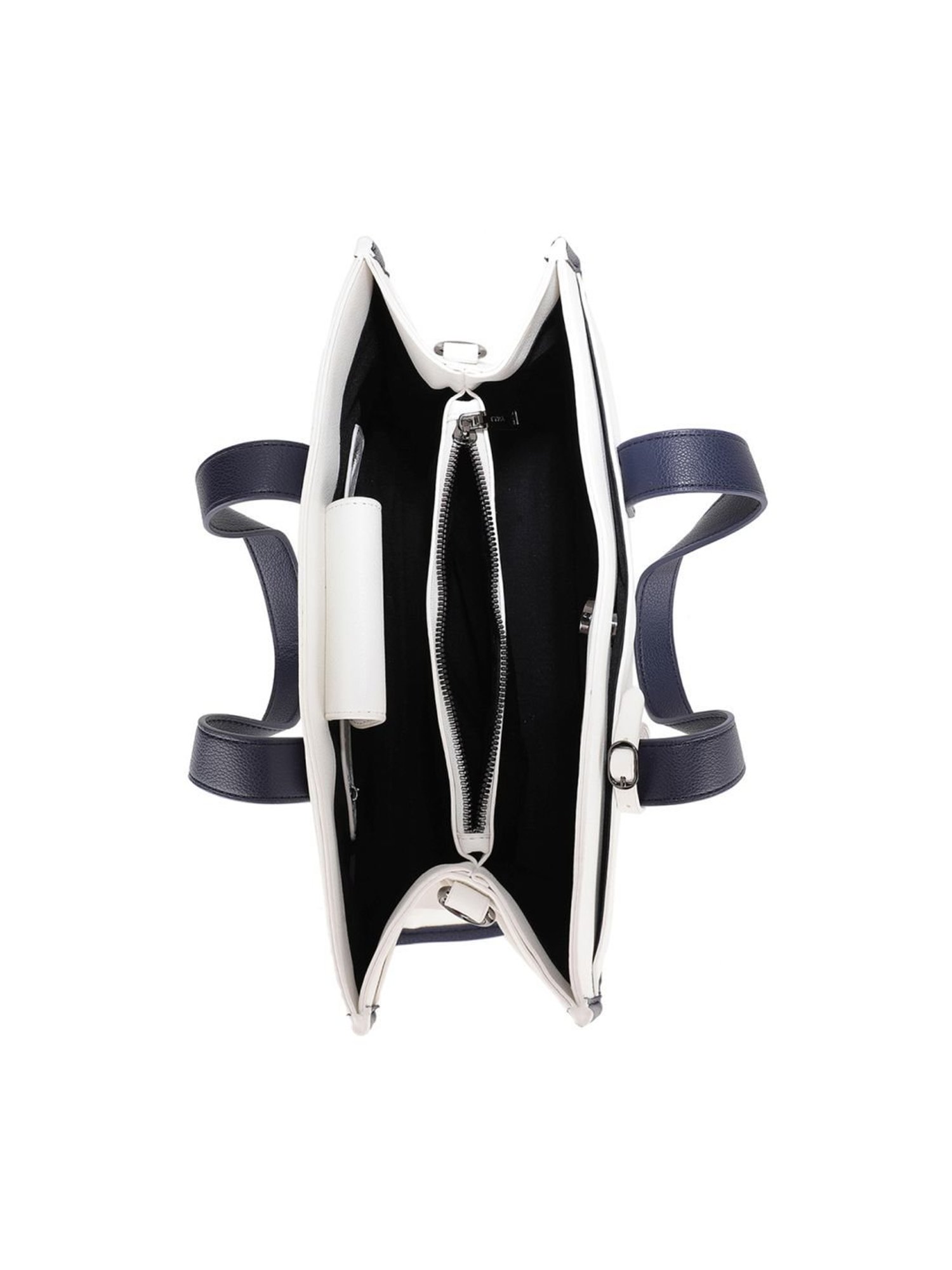 Tyra Emily White Solid Faux Leather Tote Handbag