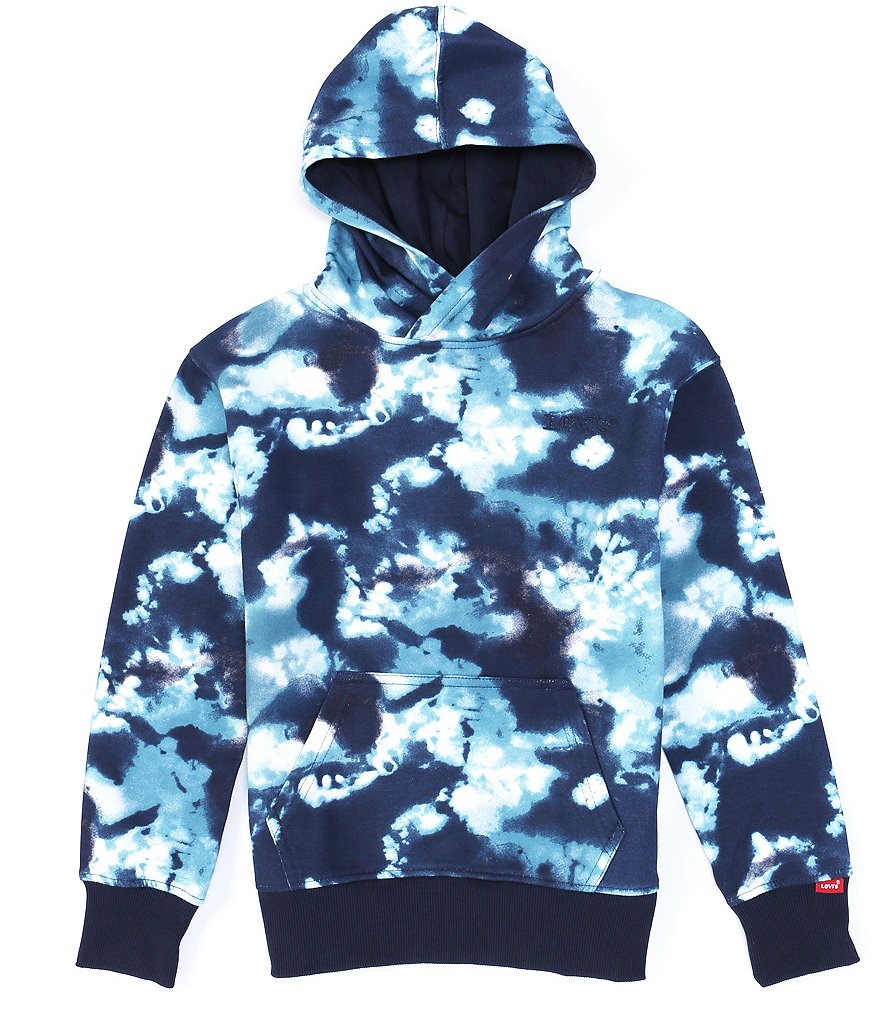 Guess Big Boys 8-16 Long-Sleeve Guess Logo Color-Block Fleece Pull-Over Hoodie