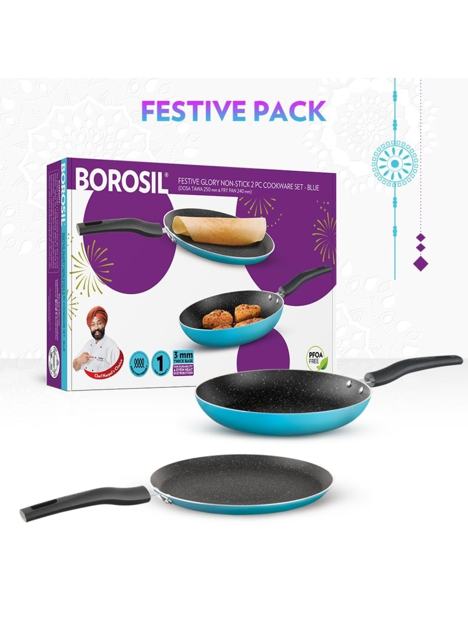 Borosil Blue Aluminium Pot & Pan Sets