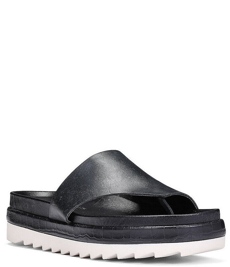 Donald Pliner Lylaa Leather Platform Thong Slide Sandals
