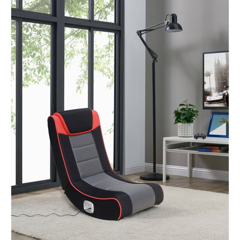 Graphite 2.0 Bluetooth Wireless Foldable Rocking Video Gaming Floor Chair Black/Red - X Rocker