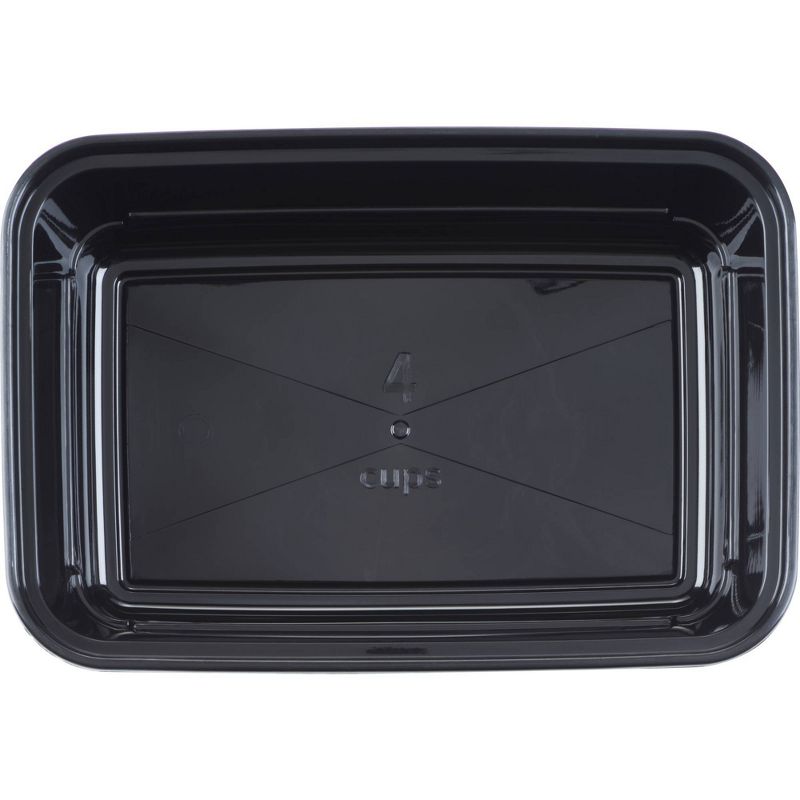 GoodCook Meal Prep 1 Compartment Rectangle Black Containers + Lids - 10ct