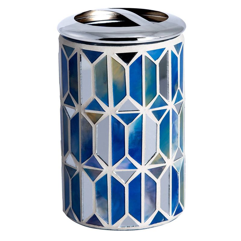 3pc Hexagon Border Lotion Pump, Toothbrush Holder, Tumbler Blue - Allure