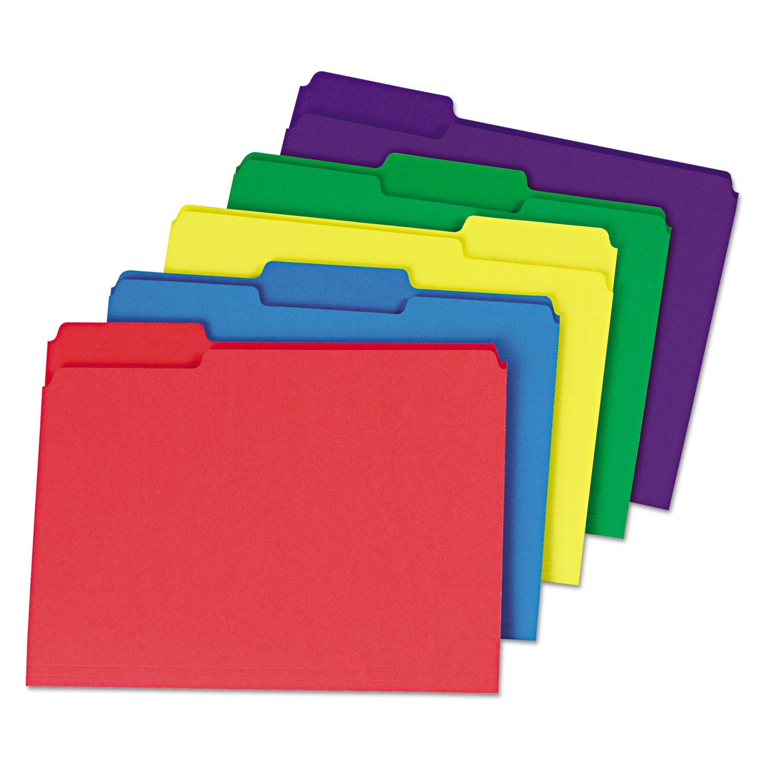 UNIVERSAL Heavyweight File Folders 1/3 Cut One-Ply Top Tab Letter Assorted 50