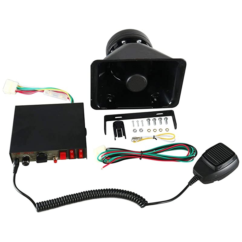 Amplifier Police Siren 200W 12V Emergency Loudspeaker Amplifier Police Siren 8 Tones