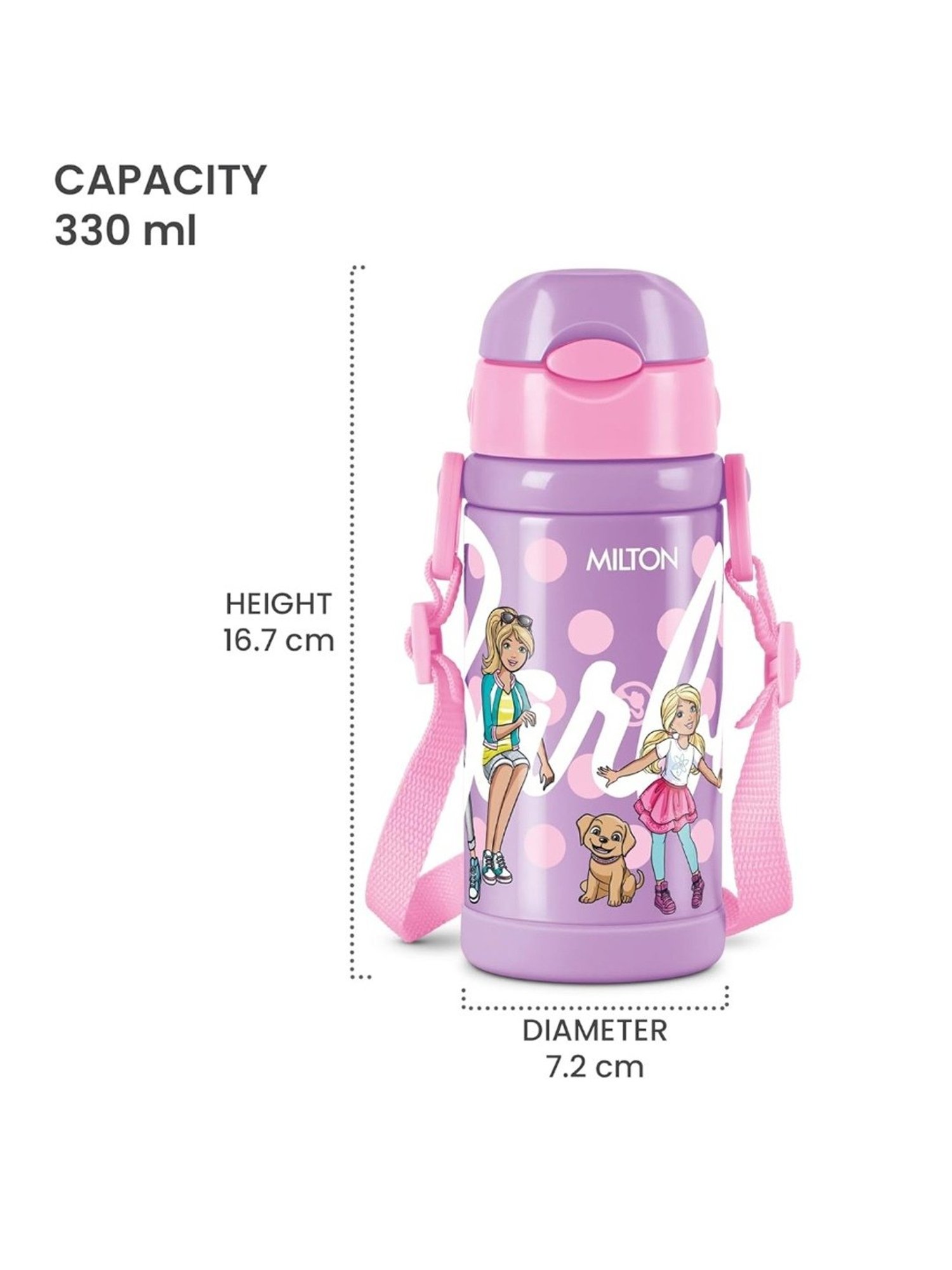 Milton Purple Stainless Steel Vacuum Insulated Water Bottle 350 ml