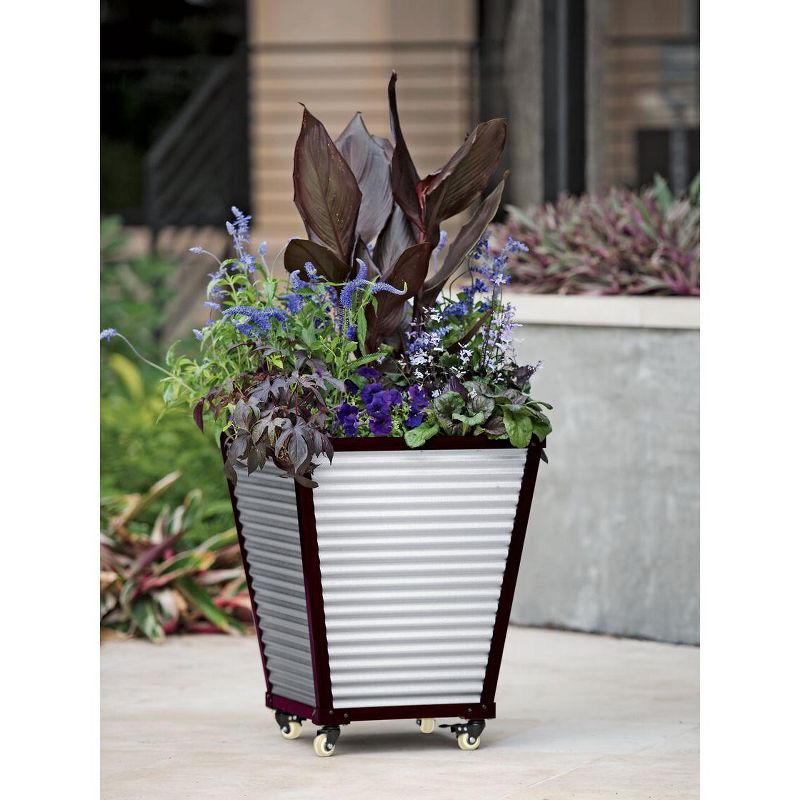 Galvanized Self-Watering Planter Square, Tall - Gardener's Supply Company