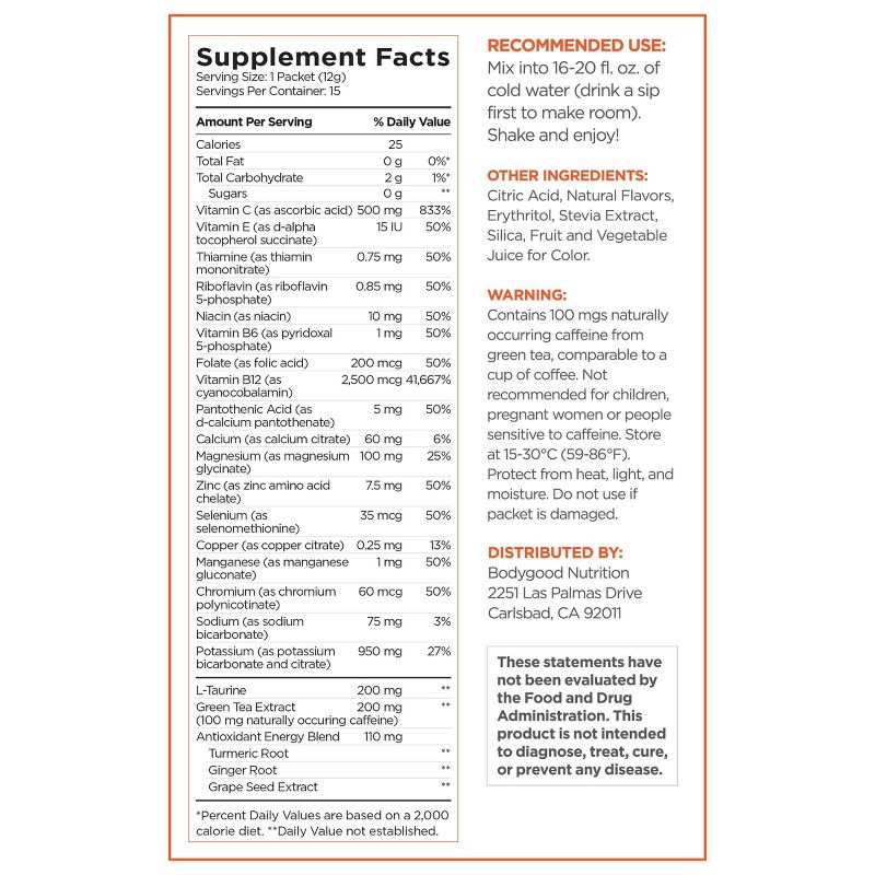 Pureboost Clean Energy Drink Mix - Citrus Sunrise - 15ct