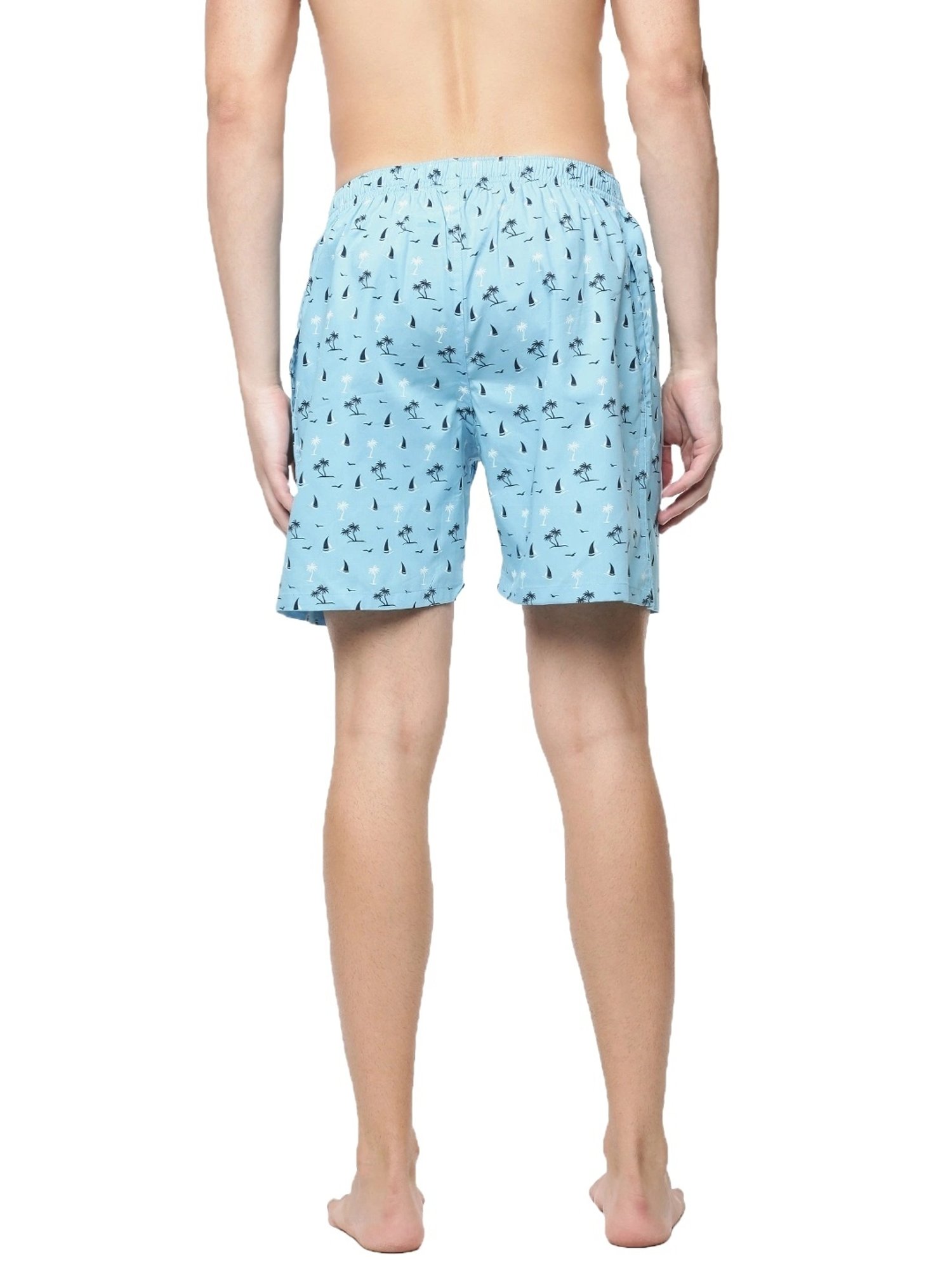 Force NXT Blue Cotton Regular Fit Printed Boxers