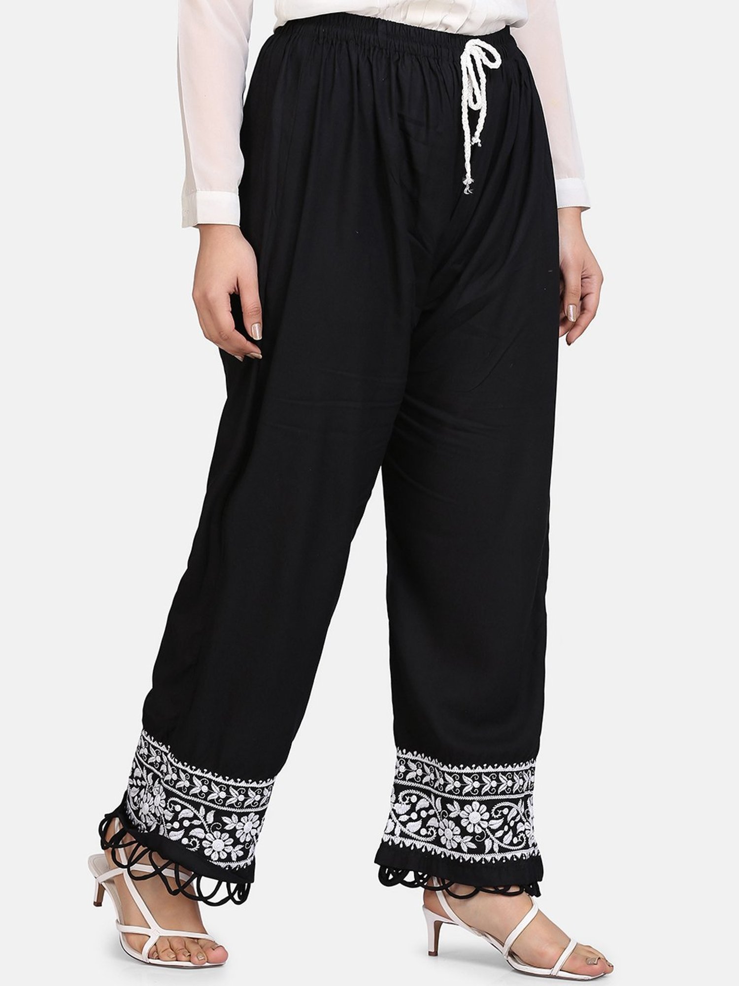 SHADES Black Chikankari Pants