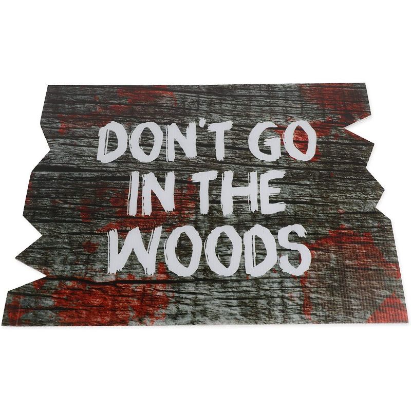 Spooky Central Set of 3 Halloween Yard Signs with Metal Stakes, Outdoor Decorations 16"x 12"