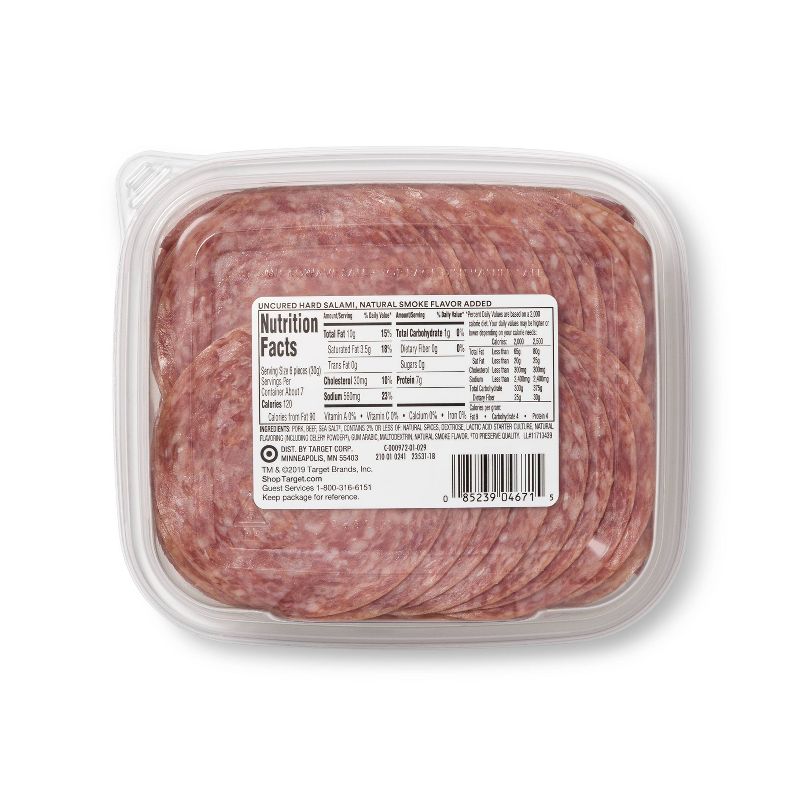 Uncured Hard Salami Ultra-Thin Deli Slices - 7oz - Good & Gather™