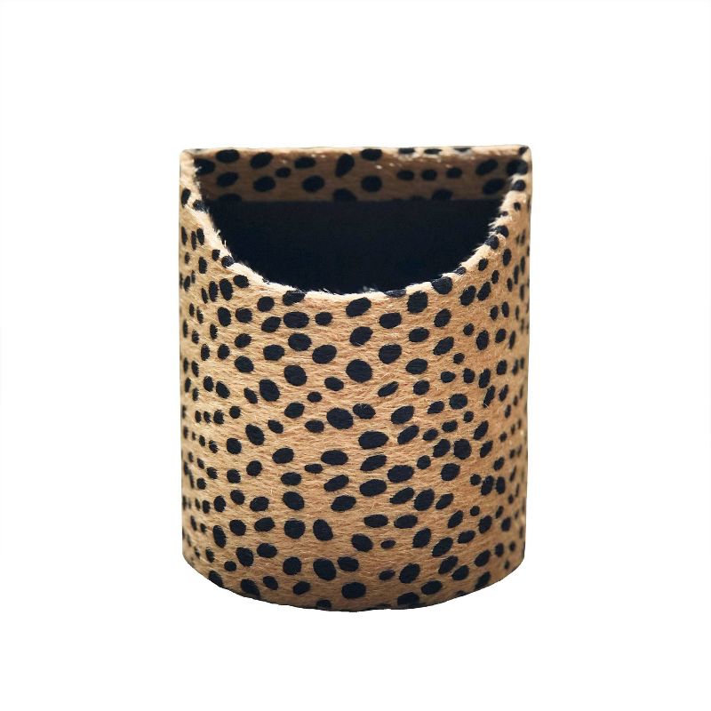 Magnetic Locker Pencil Cup Paperboard Brown Black Dot - Paper Riot Co